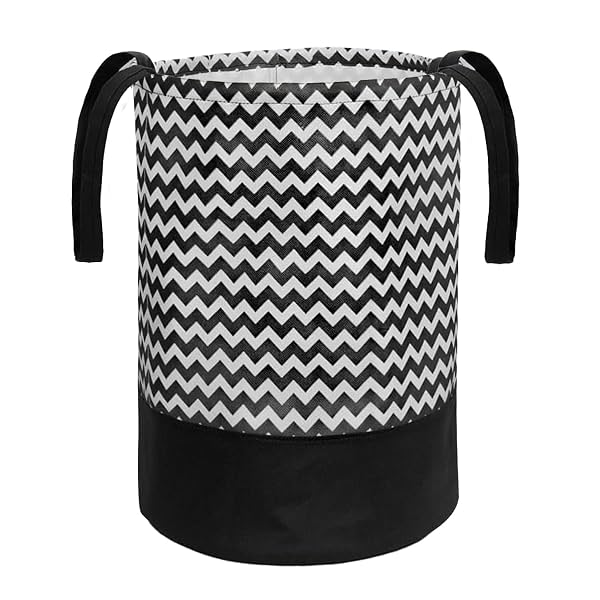PrettyKrafts 45L Non Woven Wave Printed Round Foldable Large Laundry Bag/Basket