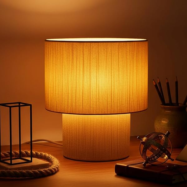 PrettyKrafts Rafia & Metal Table Lamp
