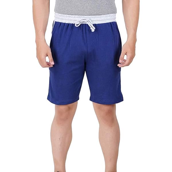 Pride Apparel Men's Pure Cotton Shorts with Pockets Knee Length