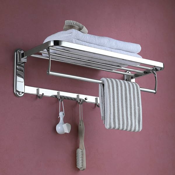 Primax Casa Stainless Steel Folding Towel Rack 24 Inch Chrome