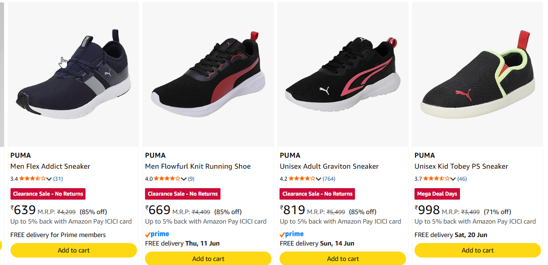 Puma Men Shoes up to 85% Discount