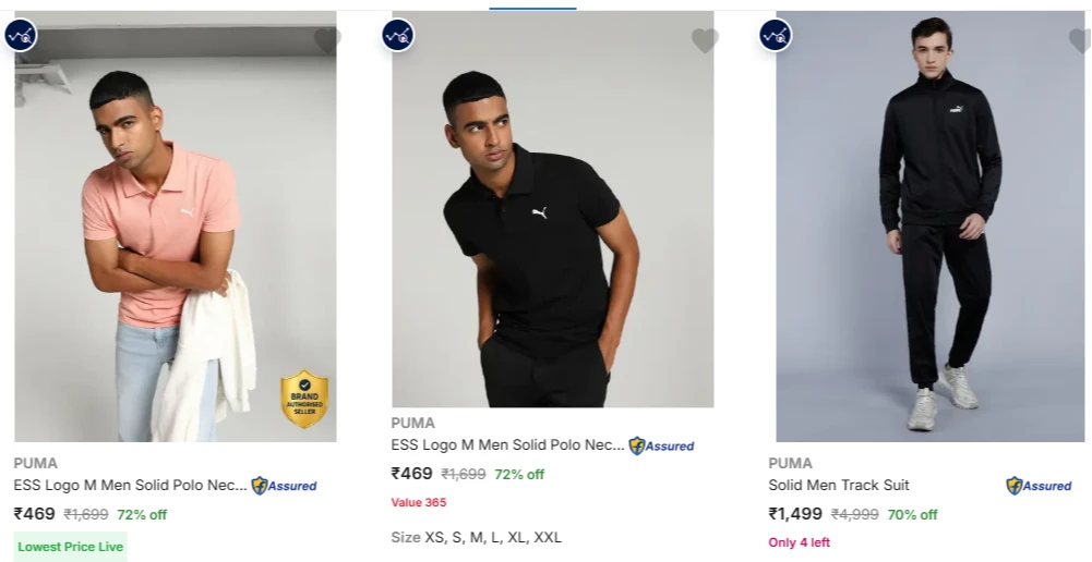 Puma Men's Clothing at minimum 70% Discount