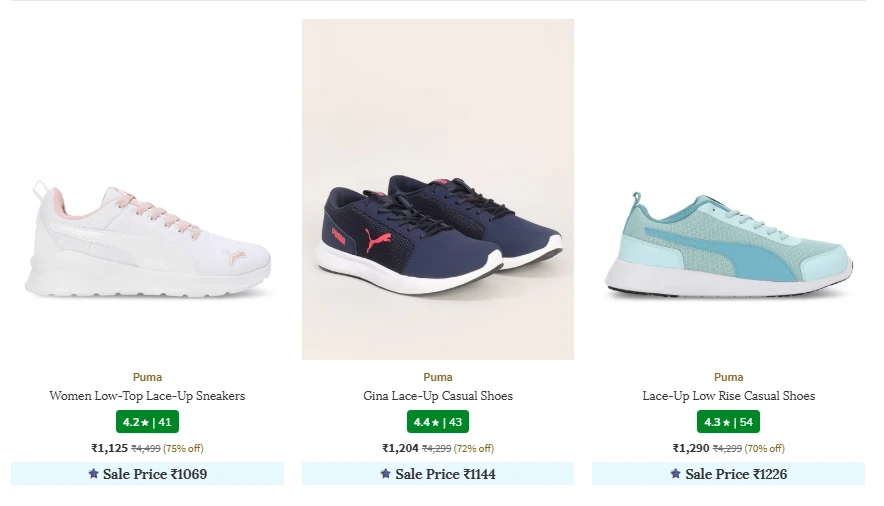Puma Men's shoes upto 75% Discount