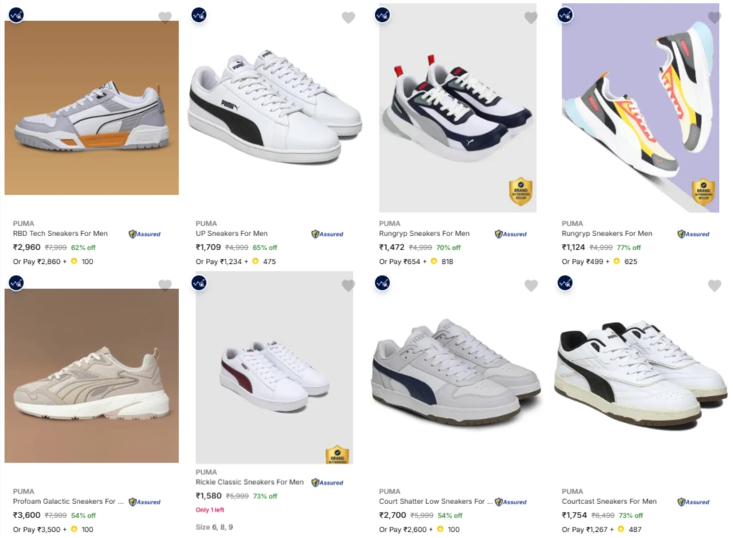 Puma Men's sneakers at minimum 70% Discount