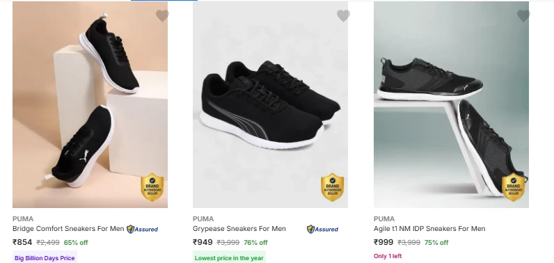 Puma Shoes at minimum 75% Discount