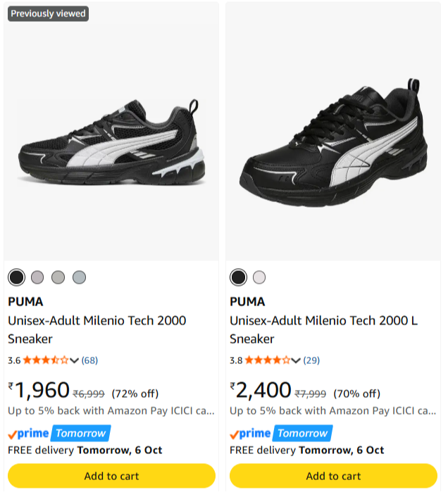 Puma Unisex-Adult Millenio Tech 2000 Sneaker at minimum 70% Discount