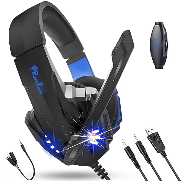 PunnkFunnk K20 Gaming Headset with Noise Isolating Microphone, Stereo Sound
