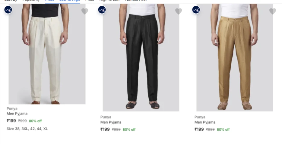 Punya Men's Fashion starting ₹199