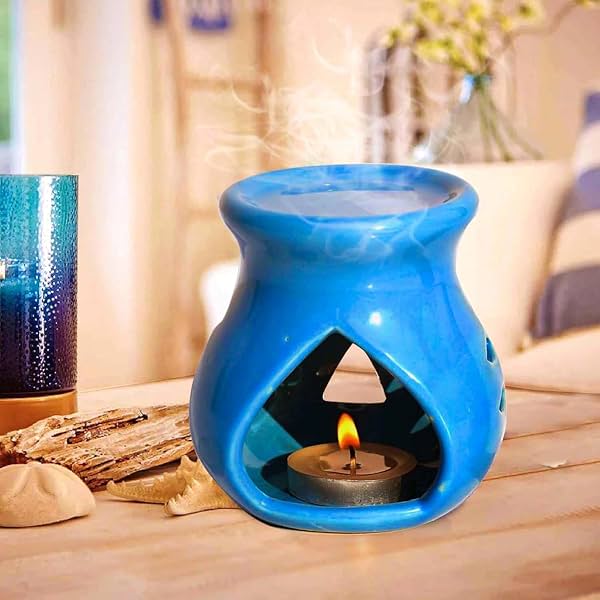 Pure Source India Ceramic Aroma Oil Warmer & Tealight Candle Holder