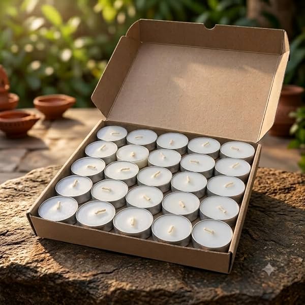 Pure Source India Unscented Wax Tealight Candles (SO50)