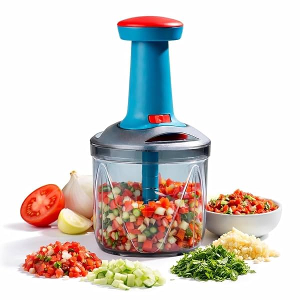 Push Chopper 1100ml , Push Chopper with 6 Blades,