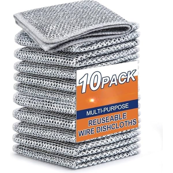 QOKZEK Non-Scratch Dish Wash Cloth | Versatile Wire Scrubber for Kitchen