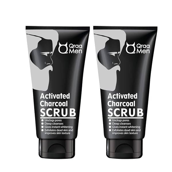 Qraa Men Activated Charcoal Scrub with Essential Oils