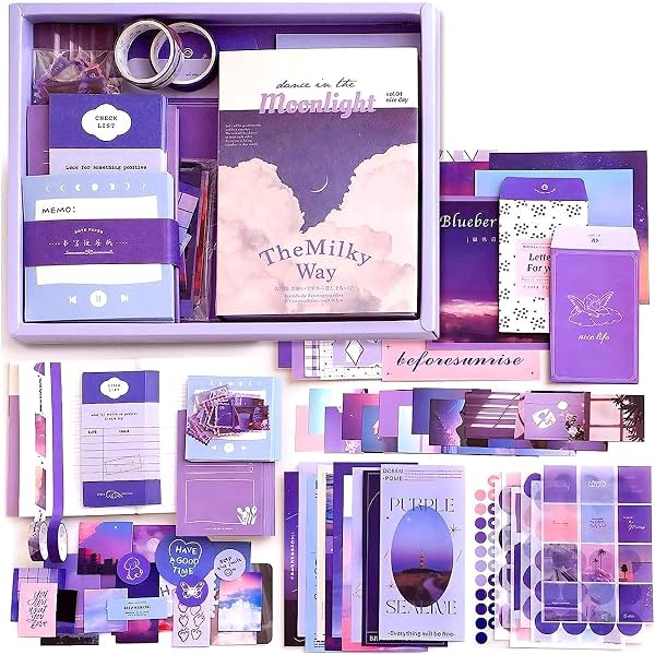 RANUR 346pcs Journal Supplies Kit Vintage Scrapbook Stickers Pack