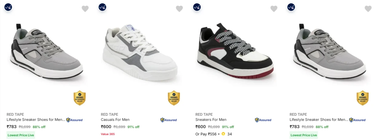 RED TAPE Men’s Casual Shoes at minimum 87% Discount