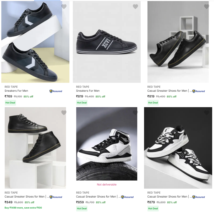 RED TAPE Men’s Casual Sneakers @ Minimum 80% Discount