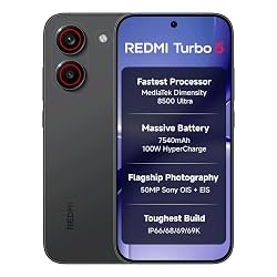 REDMI Turbo 5 (8GB + 256GB) Asphalt Black Dimensity 8500 Ultra