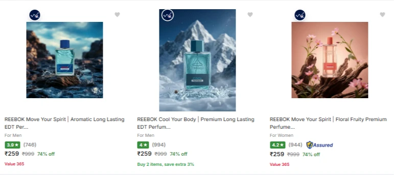 REEBOK Eau De Toilette at minimum 74% Discount