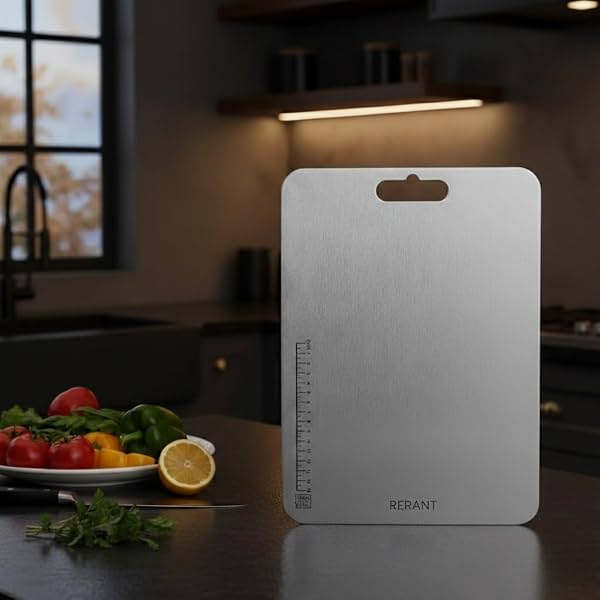 RERANT Stainless Steel Chopping Board, Heavy Duty Metal Chopping Board