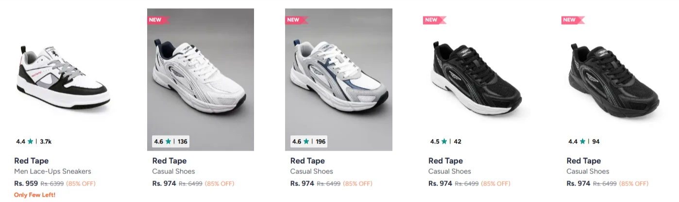 Red Tape Men's Shoes at minimum 80% Discount