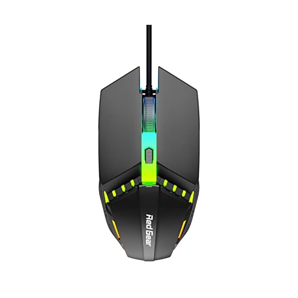 Redgear A-10 Wired Gaming Mouse with RGB LED, Lightweight and Durable Design, DPI Upto 2400, Compatible with Windows.