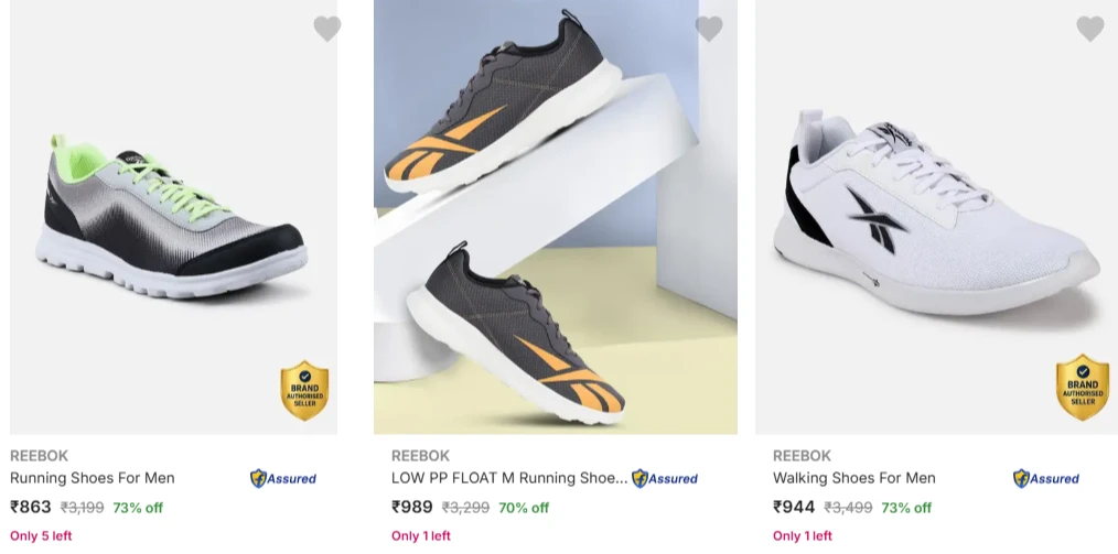 Reebok Men’s Sports Shoes at minimum 70% Discount