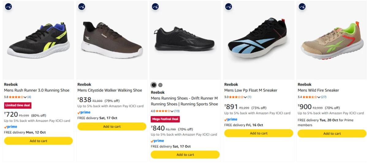 Reebok Mens Sneaker at minimum 70% Discount