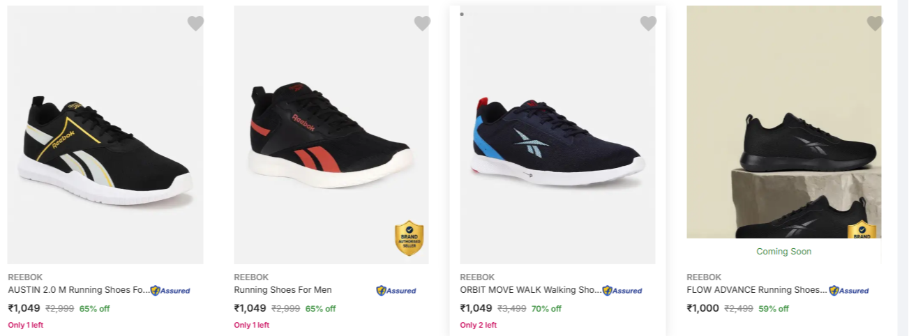 Reebook Shoes at minimum 70% Discount