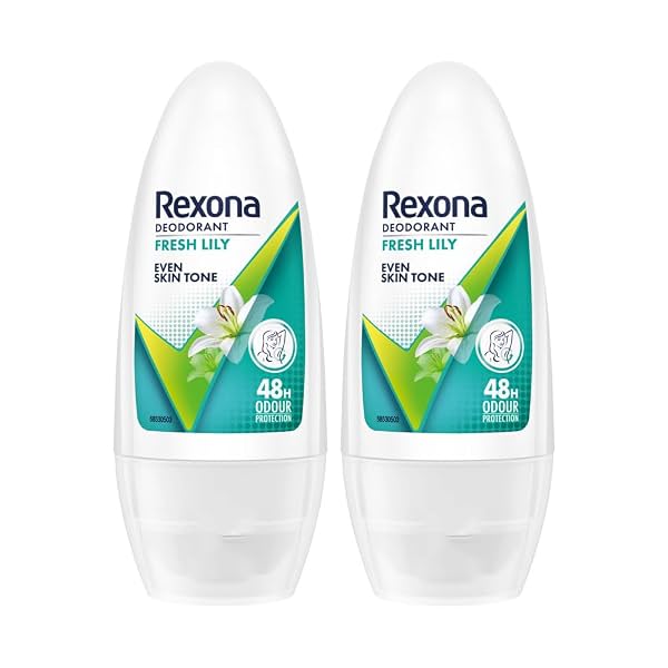 Rexona Fresh Lily Underarm Roll-On Deodorant for Women | Even Skin Tone | 48H Odour Protection | 50ML (Combo of 2)