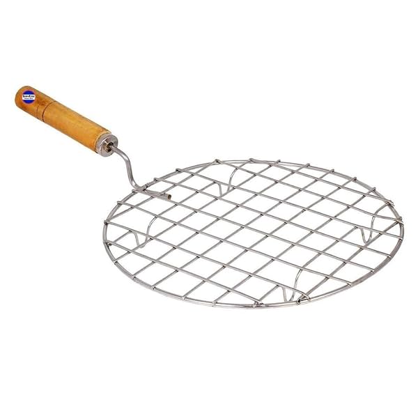 Round Barbeque Jali Roti Roast Grill Papad Roaster Chapati Toast Grill Wooden