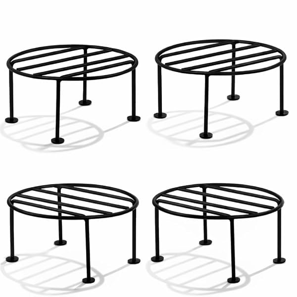 Round Galvanised Metal Plant Stand Pack 4