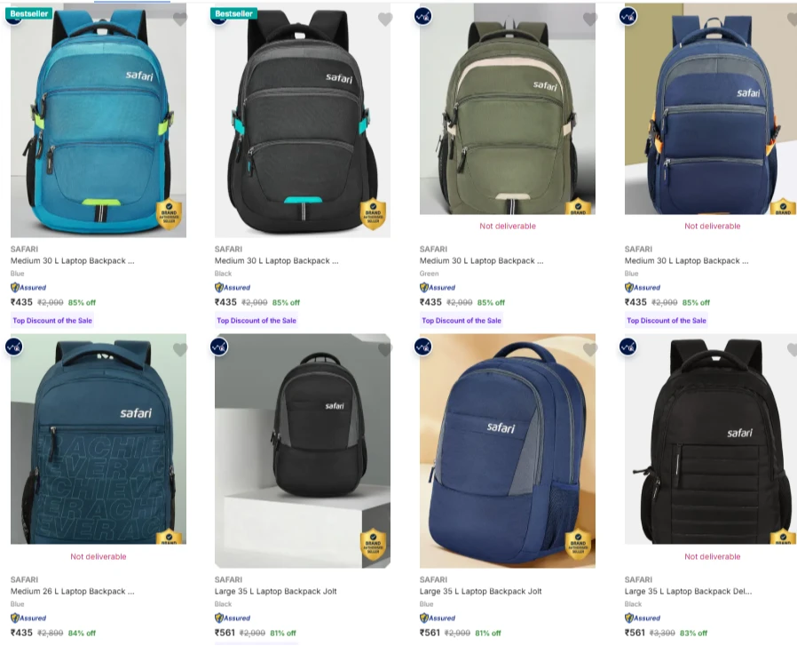 SAFARI Laptop Bags at up to 85% Discount