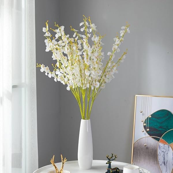 SATYAM KRAFT 10 Pcs Artificial Lily Flower Bunch for Home Decor