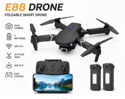 SMARTFASHION E88 Foldable Drone with Dual Camera, 2 Batteries Drone