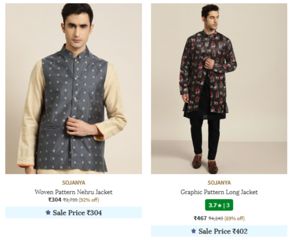 SOJANYA 3-Piece Ethnic Suit at minimum 86% Discount