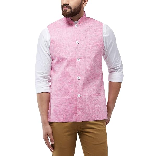 SOJANYA (Since 1958 Men's Cotton Linen Blend Nehru Jacket