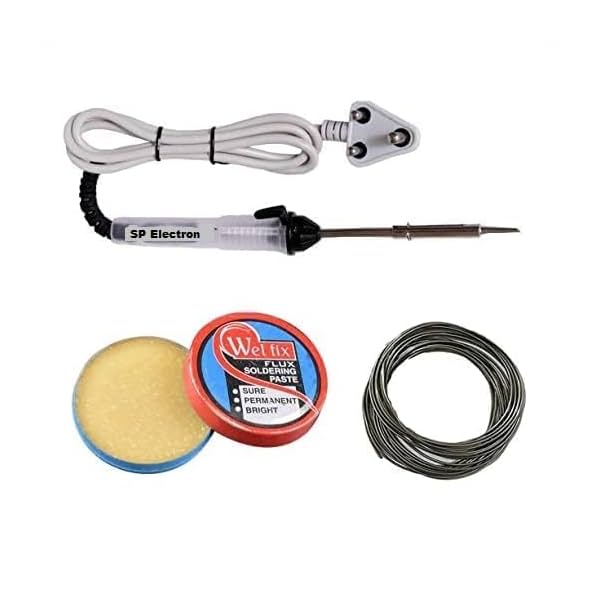 SP 3 in1 Electric Soldering Iron Economy Tool Kit Set with 25W Welding Stick | Paste-Flux | Solder Wire for DIY/Crafts