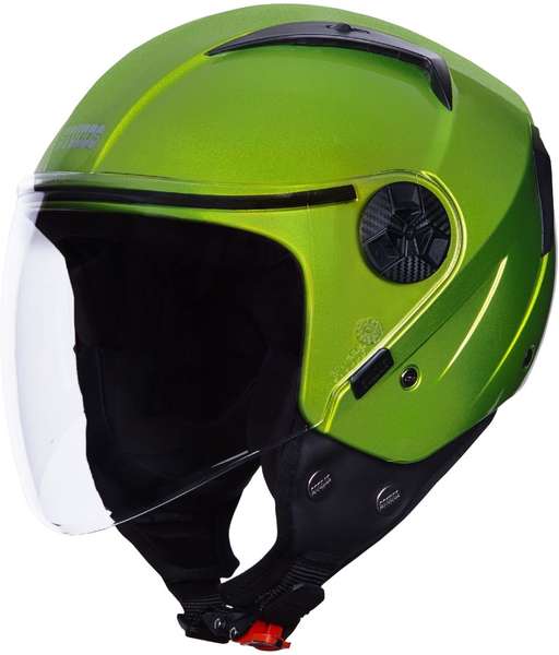 STUDDS Open Face Helmet Vogue Motorbike Helmet (Parrot Green)