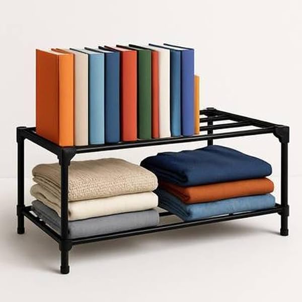 SUBEKYU Plastic Bookshelf Book Holder Organizer Pack 1