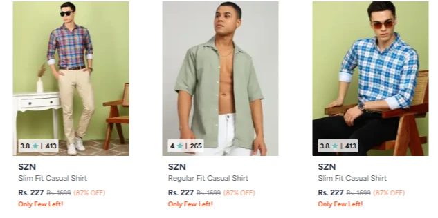 SZN Men's Men's For Clothing Upto 90% OFF