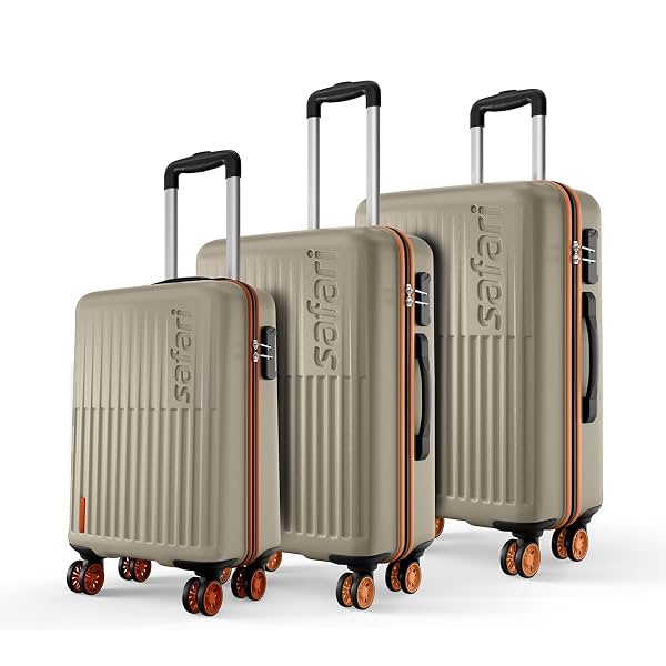 Safari Astra Neo 8 Wheels Set of 3 Trolley Bags, Hard Case Polycarbonate