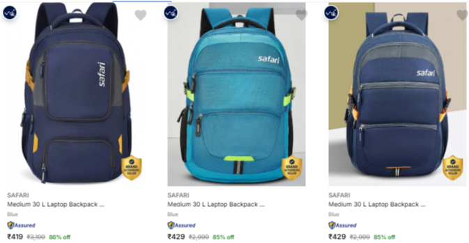 Safari Backpack at minimum 70% Discount