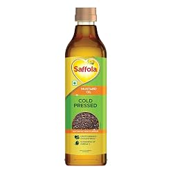 Saffola Cold Pressed Mustard Oil | Kachi ghani Mustard Oil, 0 trans fat