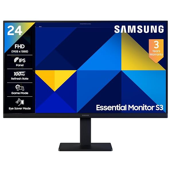 Samsung 24"(60.5 cm) Flat IPS Monitor|IPS Panel|FHD 1920 x 1080|100 Hz|New Super Slim Desig