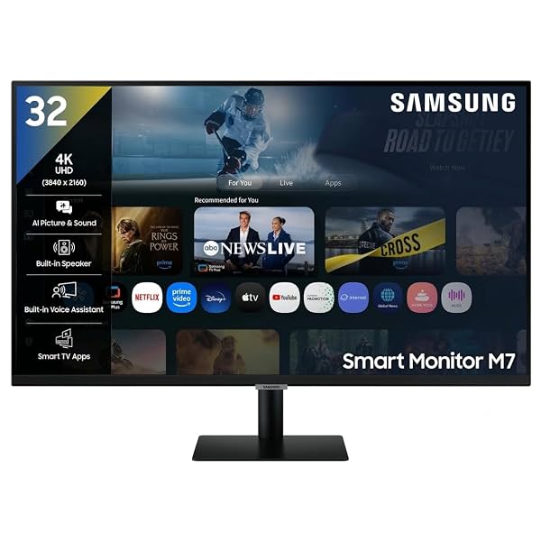 Samsung 32" (80 cm) 4K M7 Vision AI Smart Monitor|UHD 3840 x 2160|Smart TV