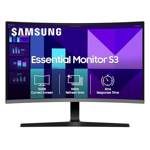 Samsung 32" (80 cm) S3 1500R Curved Monitor|FHD 1920 x 1080|100 Hz|4