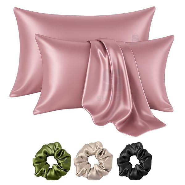 Satin Silk Pillow Cover for Hair and Skin 2 Piece with 3 Piece Satin Silk