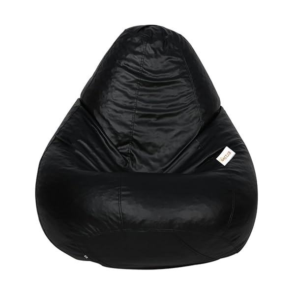Sattva Classic XXXL Bean Bag with Pocket Filled with Beans | Faux Leather Teardrop Bean Bag for Adults & Teens |