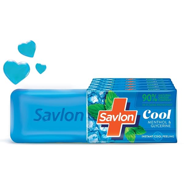Savlon Cool Bathing Soap Bar 600g (120g Pack of 5)