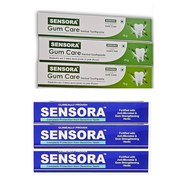 Sensora Toothpaste Combo Pack - 3 Sensora & 3 Gumcare